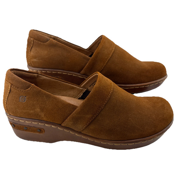 Born Shoes Womens 9 Bailie Clogs Brown Leather Slip On Round Toe BR0016278 NWOB - Picture 1 of 16